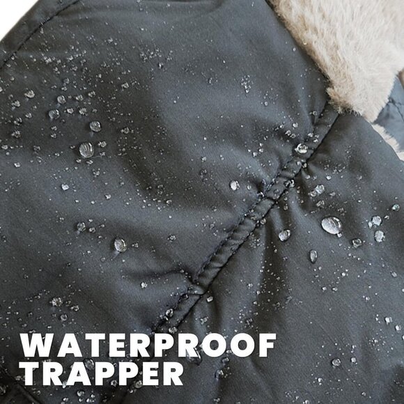 Winter Trapper Hat for Men Dark Blue Polyester  Windproof Warm with Hunting - Picture 4 of 7